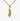 Bild på ett halsband i guld från Goddess-kollektionen. Kedja med ett hängande hänge i form av en kvinna bärandes på en pärla. Vit bakgrund.