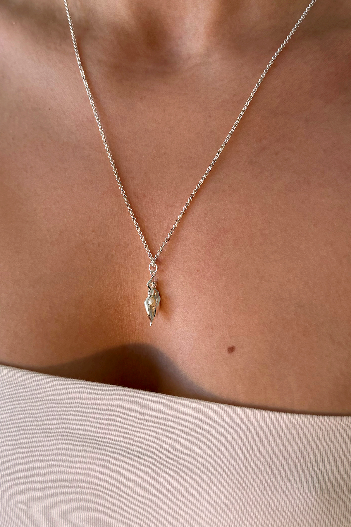 OYS GODDESS CHARM on CHAIN Silver